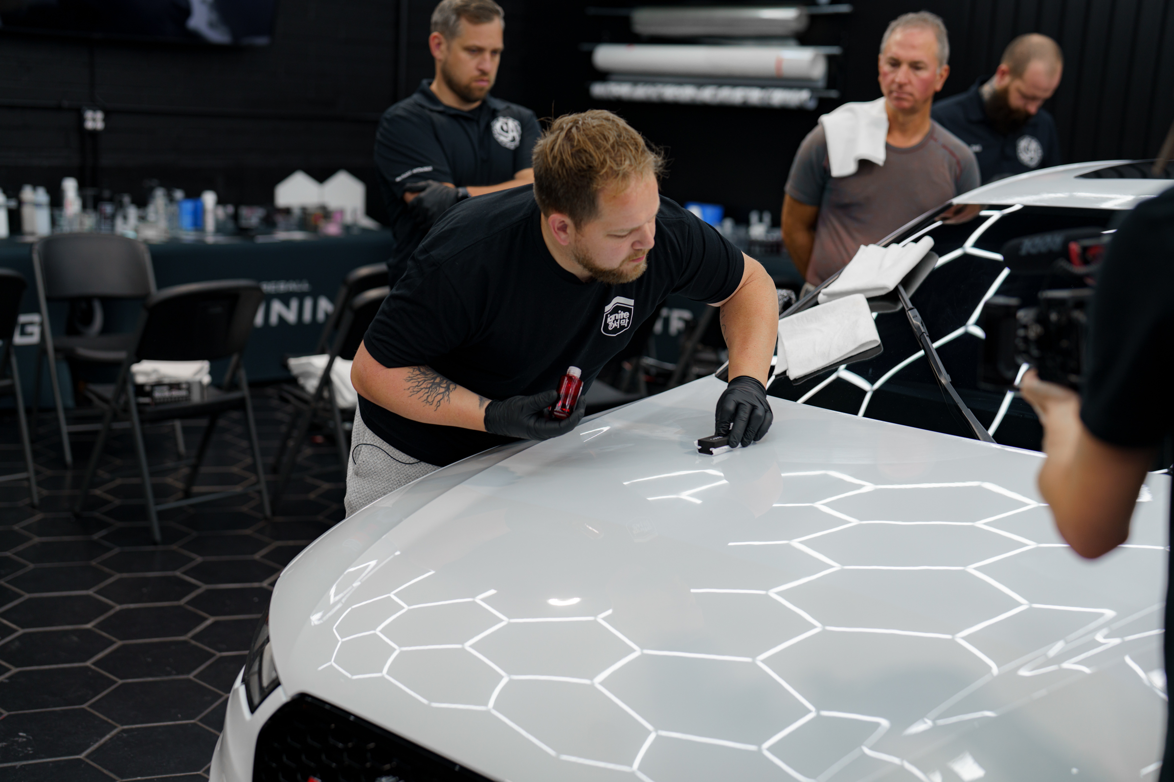 Fireball ceramic coating installer installs a fireball ceramic coating